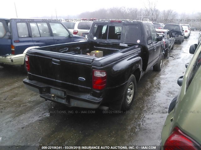 1FTYR14U44PA61716 - 2004 FORD RANGER SUPER CAB BLACK photo 4