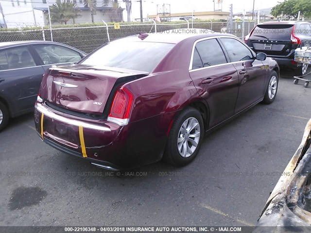 2C3CCAAG1FH849309 - 2015 CHRYSLER 300 LIMITED RED photo 4