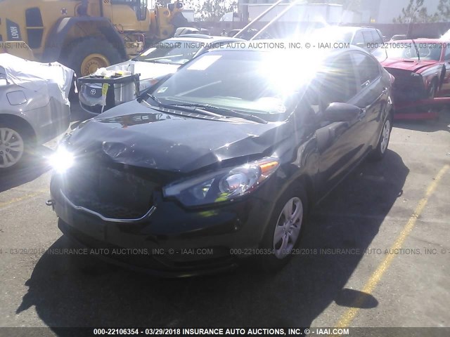 KNAFK4A61G5485371 - 2016 KIA FORTE LX BLACK photo 2