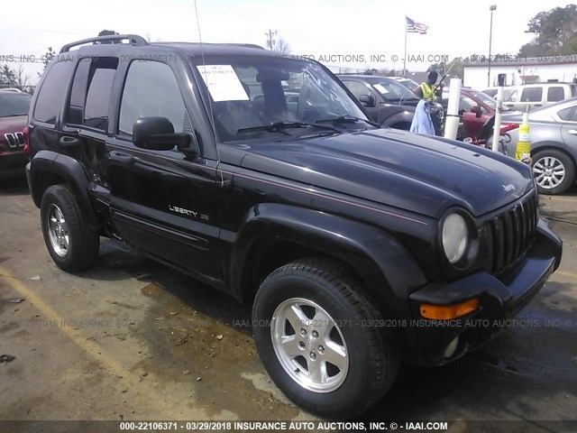 1J4GL58K22W224275 - 2002 JEEP LIBERTY LIMITED BLACK photo 1