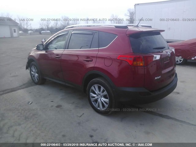 2T3DFREV4FW245137 - 2015 TOYOTA RAV4 LIMITED RED photo 3