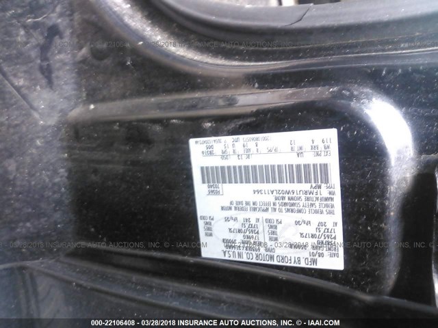 1FMRU16W02LA11364 - 2002 FORD EXPEDITION XLT შავი ფოტო 9