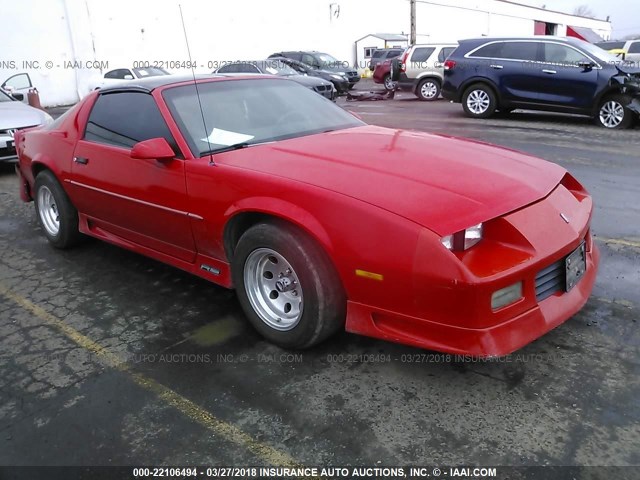 1G1FP23T7NL167980 - 1992 CHEVROLET CAMARO RS RED photo 1