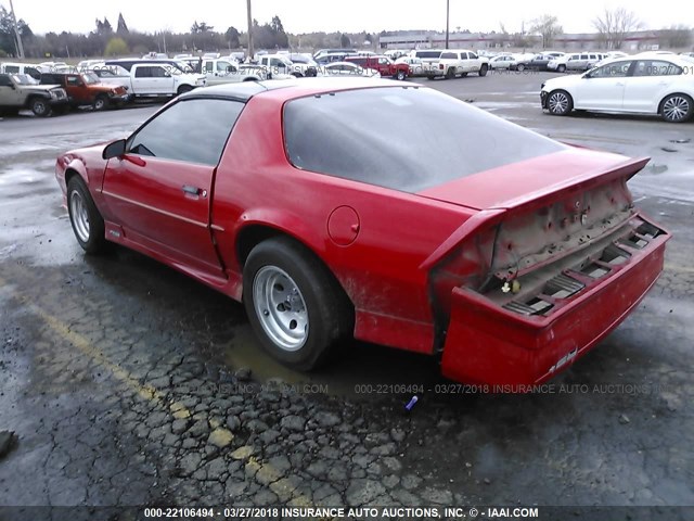 1G1FP23T7NL167980 - 1992 CHEVROLET CAMARO RS RED photo 3