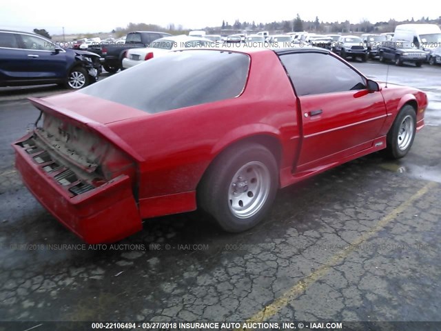 1G1FP23T7NL167980 - 1992 CHEVROLET CAMARO RS RED photo 4