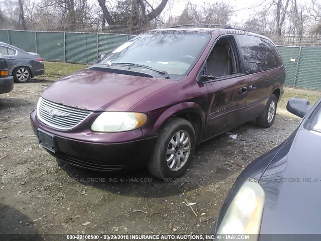 2C4GP44301R267541 - 2001 CHRYSLER TOWN & COUNTRY LX MAROON photo 2