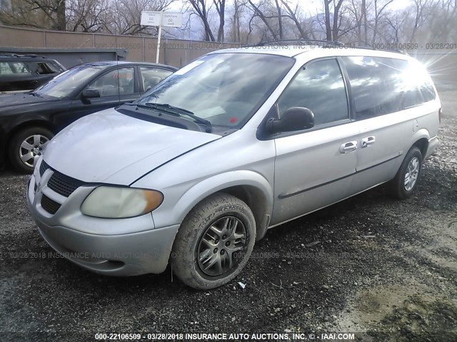 1B4GP44R01B204844 - 2001 DODGE GRAND CARAVAN SPORT SILVER photo 2