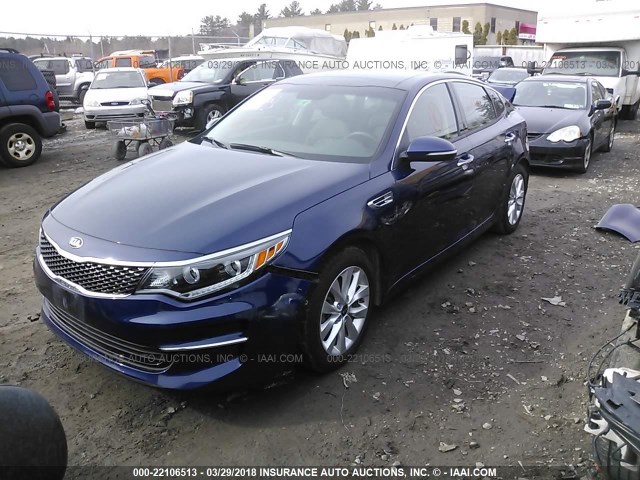 5XXGU4L32HG170435 - 2017 KIA OPTIMA EX BLUE photo 2