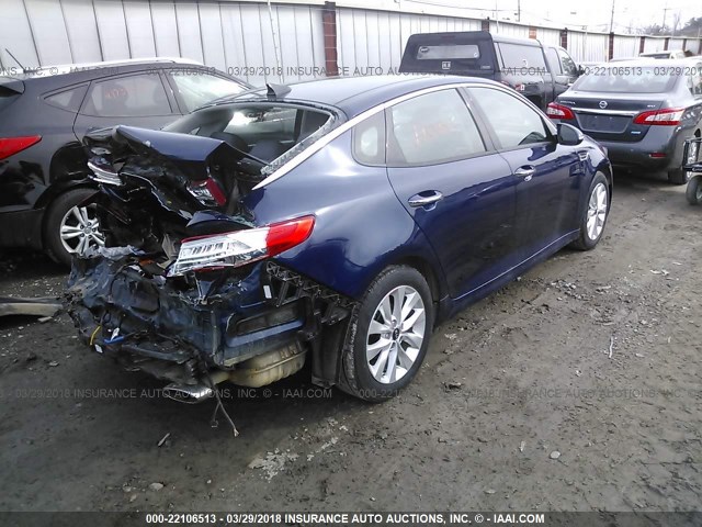 5XXGU4L32HG170435 - 2017 KIA OPTIMA EX BLUE photo 4