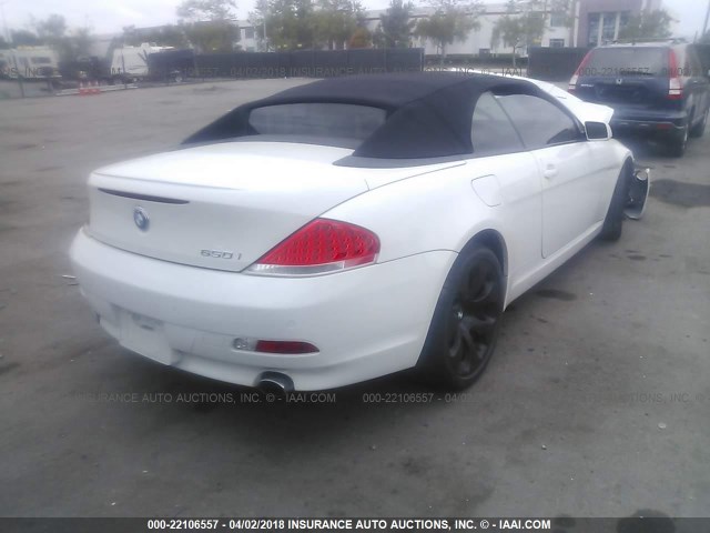 WBAEK13527CN83092 - 2007 BMW 650 I WHITE photo 4