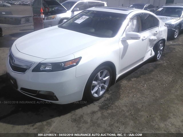 19UUA8F26DA014251 - 2013 ACURA TL WHITE photo 2