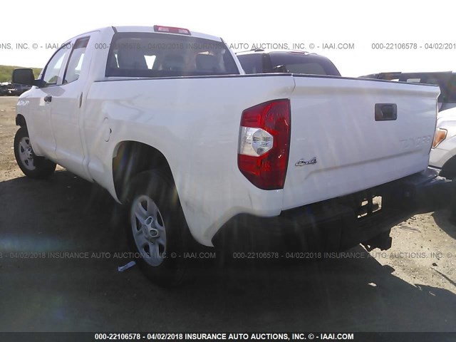 5TFUM5F15GX065463 - 2016 TOYOTA TUNDRA DOUBLE CAB SR/SR5 WHITE photo 3