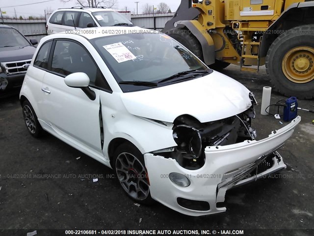 3C3CFFBR4CT126285 - 2012 FIAT 500 SPORT WHITE photo 1