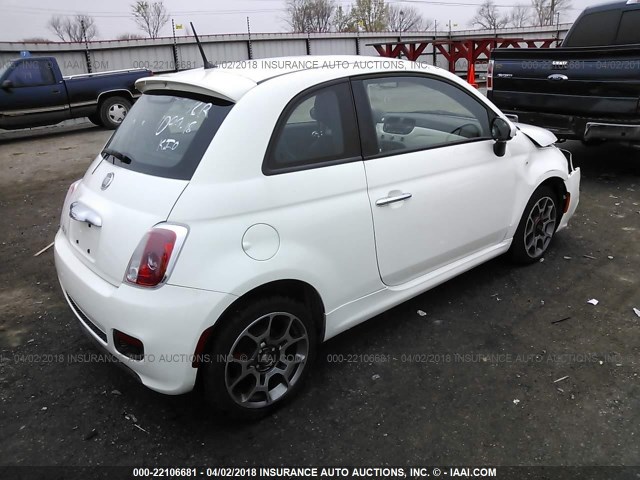 3C3CFFBR4CT126285 - 2012 FIAT 500 SPORT WHITE photo 4