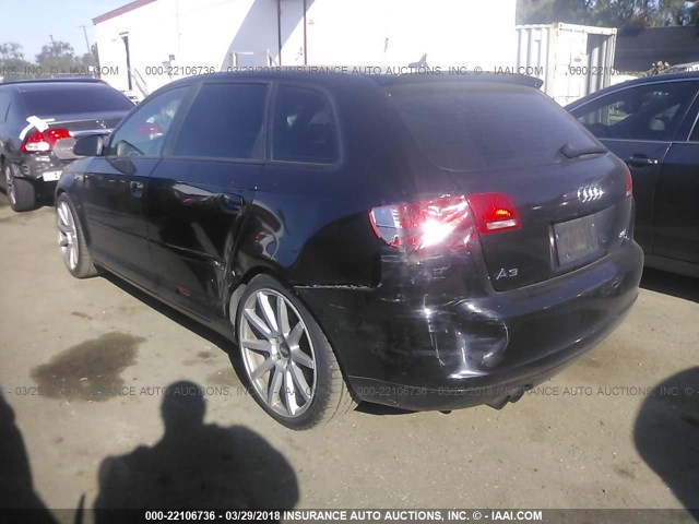 WAUHF78P57A217511 - 2007 AUDI A3 2 BLACK photo 3