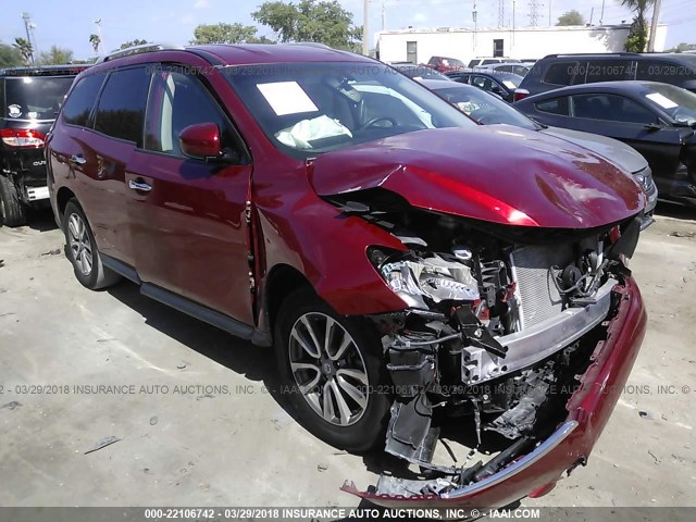 5N1AR2MN3GC616713 - 2016 NISSAN PATHFINDER S/SV/SL/PLATINUM 红色 照片 1