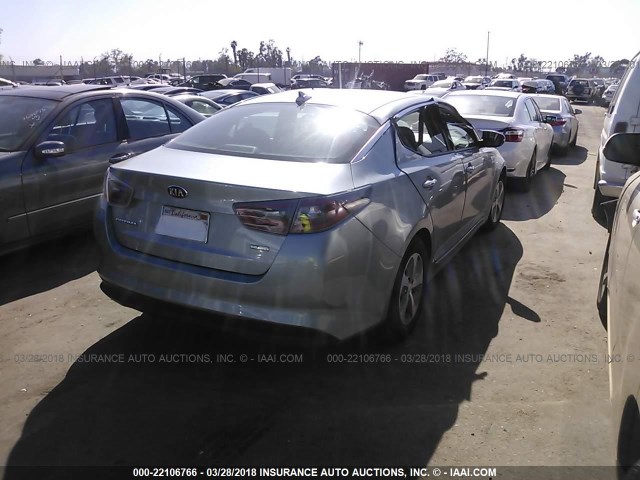 KNAGM4AD4G5095863 - 2016 KIA OPTIMA HYBRID BLUE photo 4