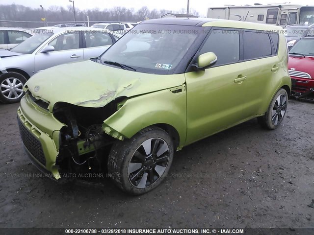 KNDJX3A58E7735724 - 2014 KIA SOUL ! GREEN photo 2