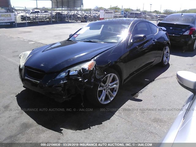 KMHHT6KD3AU013179 - 2010 HYUNDAI GENESIS COUPE 2.0T BLACK photo 2