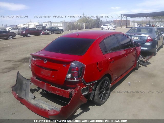 3N1AB6AP3CL693511 - 2012 NISSAN SENTRA 2.0/2.0S/SR/2.0SL RED photo 4