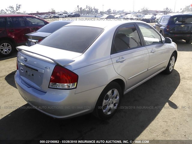 KNAFE121075450507 - 2007 KIA SPECTRA EX/LX SILVER photo 4