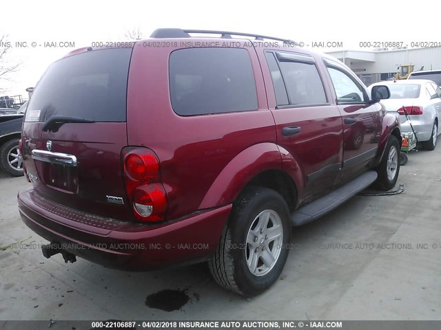 1D4HB48246F112531 - 2006 DODGE DURANGO SLT RED photo 4