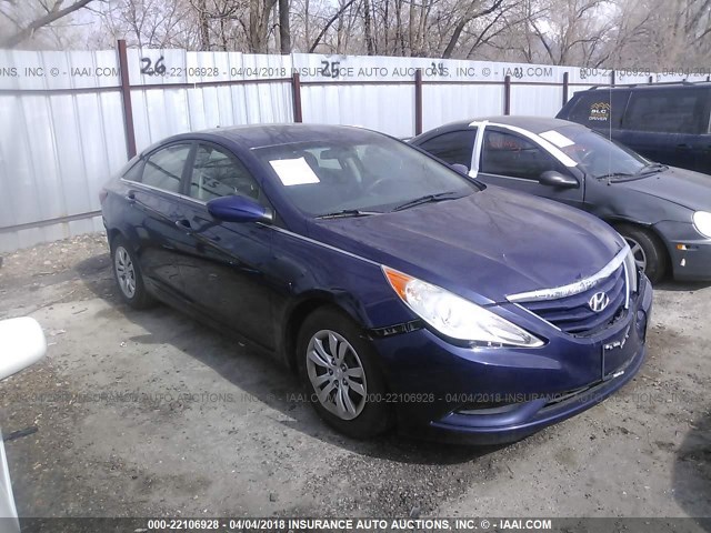 5NPEB4AC2BH152156 - 2011 HYUNDAI SONATA GLS BLUE photo 1