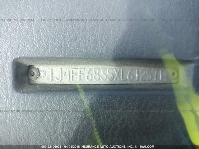 1J4FF68S5XL612571 - 1999 JEEP CHEROKEE SPORT/CLASSIC ტალღისფერი ფოტო 9