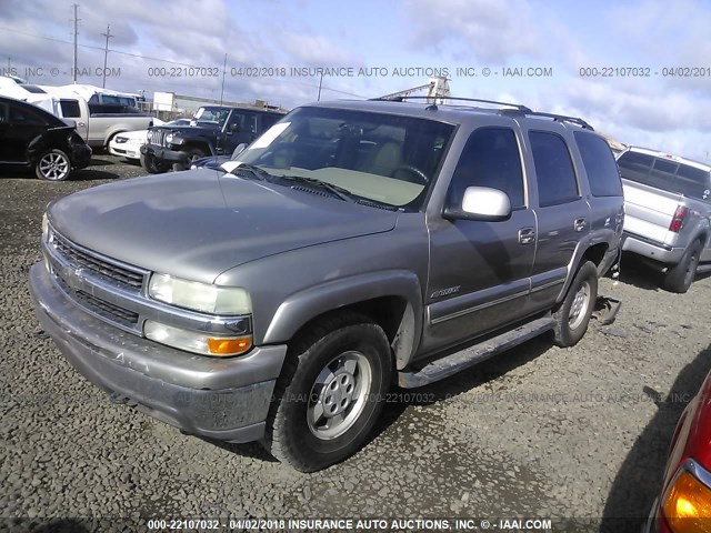 1GNEK13Z12R326654 - 2002 CHEVROLET TAHOE K1500 BEIGE photo 2