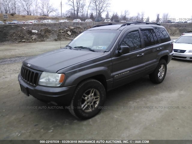 1J4GW58N6YC259851 - 2000 JEEP GRAND CHEROKEE LIMITED GRAY photo 2