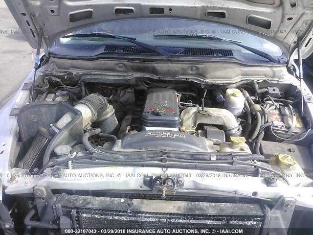 3D7KU28C43G805805 - 2003 DODGE RAM 2500 ST/SLT 银色 照片 10