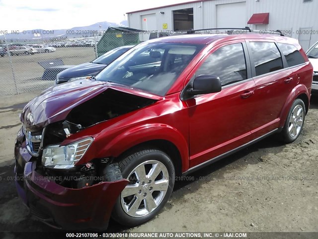 3D4GH57V59T557821 - 2009 DODGE JOURNEY SXT RED photo 2