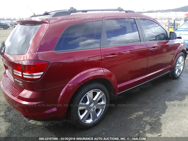 3D4GH57V59T557821 - 2009 DODGE JOURNEY SXT RED photo 4