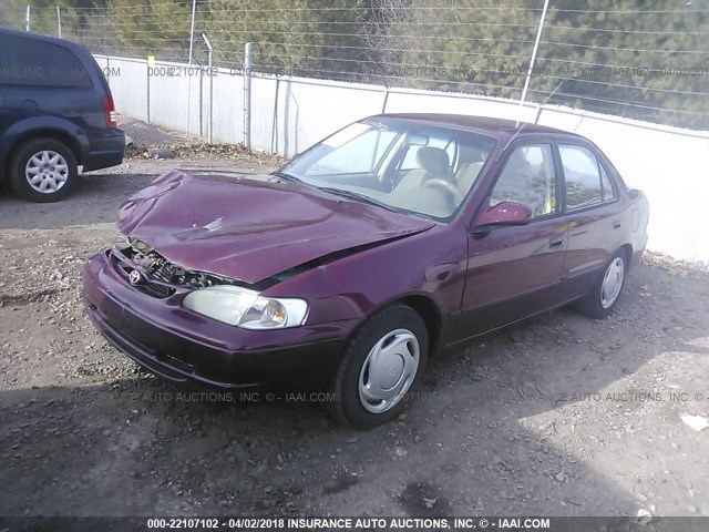 2T1BR18E8WC079386 - 1998 TOYOTA COROLLA VE/CE/LE RED photo 2