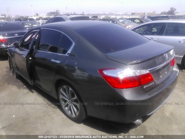 1HGCR2F53FA110403 - 2015 HONDA ACCORD SPORT GRAY photo 3