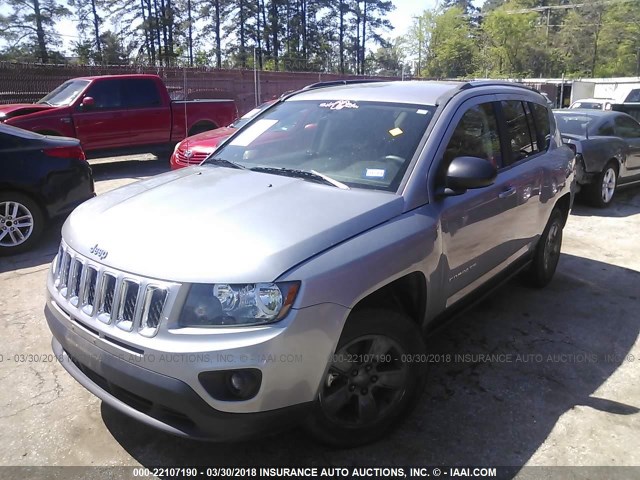 1C4NJCBA3ED882372 - 2014 JEEP COMPASS SPORT GRAY photo 2