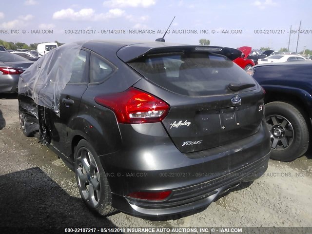 1FADP3L99HL254363 - 2017 FORD FOCUS ST GRAY photo 3