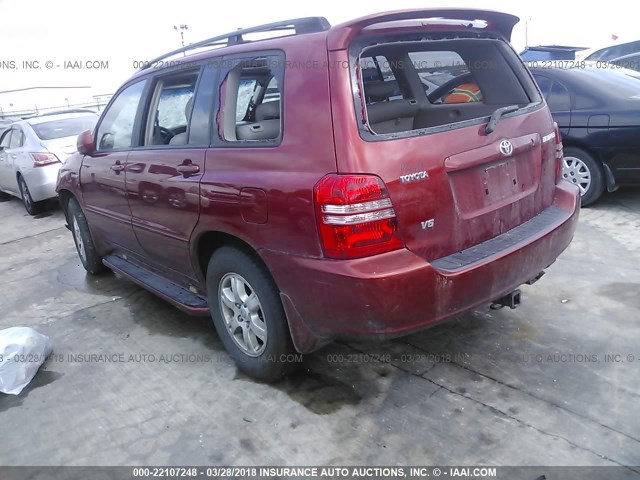 JTEGF21AX30077040 - 2003 TOYOTA HIGHLANDER LIMITED RED photo 3