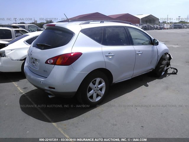 JN8AZ1MU6AW000116 - 2010 NISSAN MURANO S/SL/LE SILVER photo 4