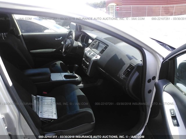 JN8AZ1MU6AW000116 - 2010 NISSAN MURANO S/SL/LE SILVER photo 5