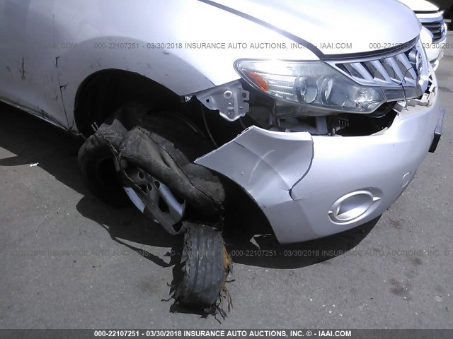 JN8AZ1MU6AW000116 - 2010 NISSAN MURANO S/SL/LE SILVER photo 6