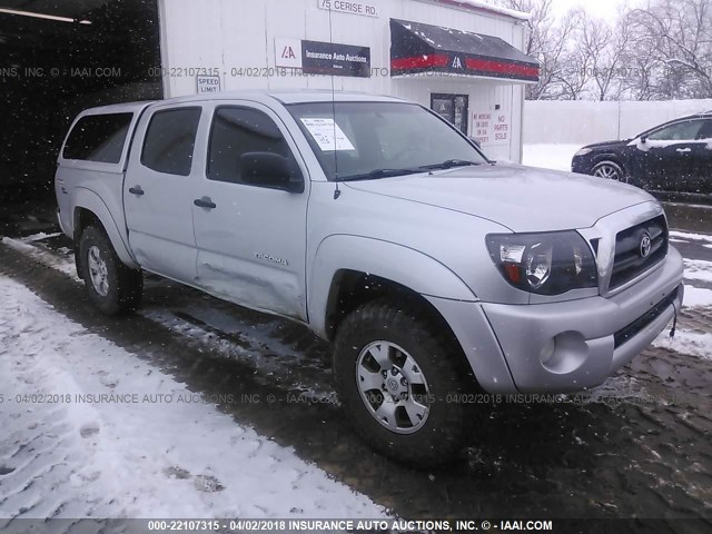 5TELU42N55Z050658 - 2005 TOYOTA TACOMA DOUBLE CAB ვერცხლისფერი ფოტო 1