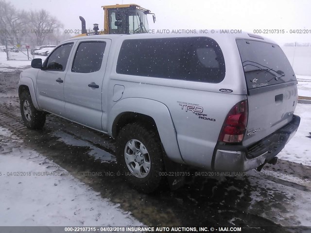 5TELU42N55Z050658 - 2005 TOYOTA TACOMA DOUBLE CAB ვერცხლისფერი ფოტო 3