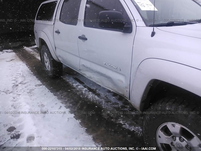 5TELU42N55Z050658 - 2005 TOYOTA TACOMA DOUBLE CAB ვერცხლისფერი ფოტო 6