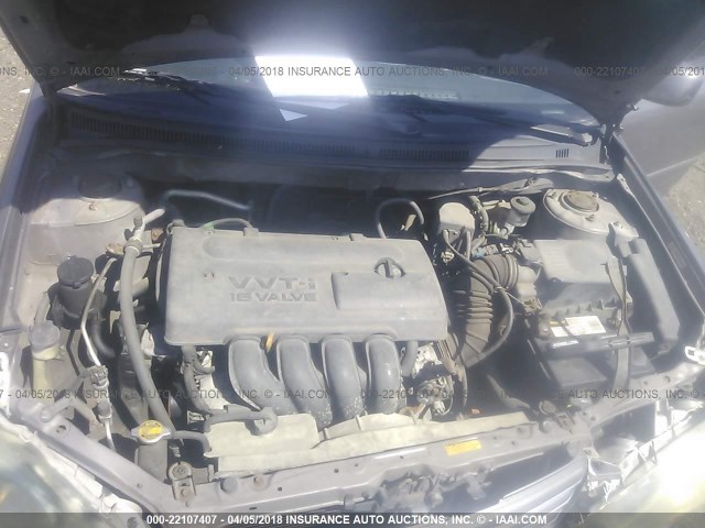 2T1BR32E04C281222 - 2004 TOYOTA COROLLA CE/LE/S GRAY photo 10