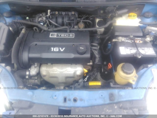 KL1TD66626B633376 - 2006 CHEVROLET AVEO LS BLUE photo 10