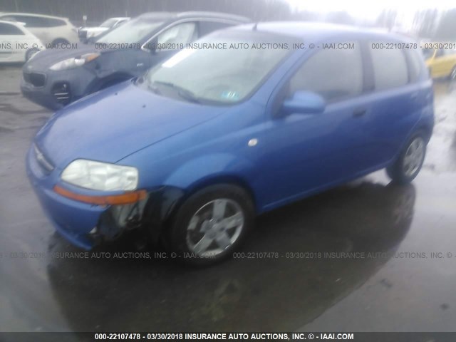 KL1TD66626B633376 - 2006 CHEVROLET AVEO LS BLUE photo 2