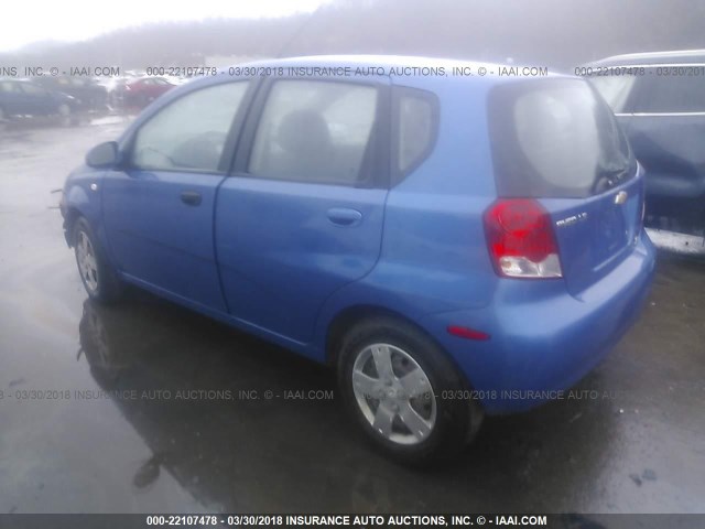 KL1TD66626B633376 - 2006 CHEVROLET AVEO LS BLUE photo 3