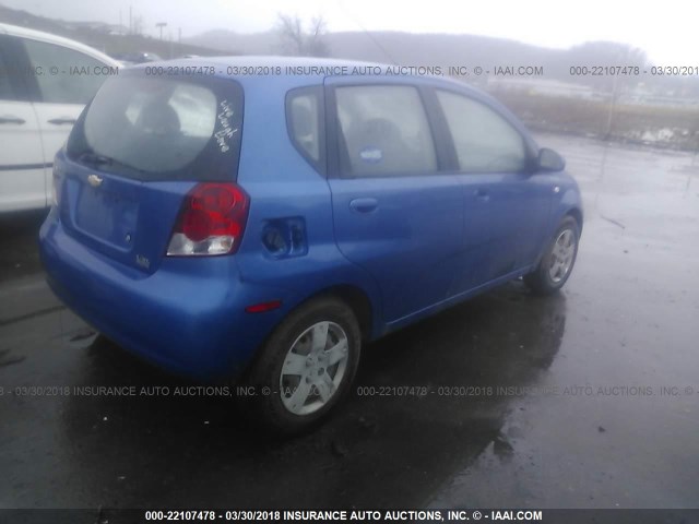 KL1TD66626B633376 - 2006 CHEVROLET AVEO LS BLUE photo 4