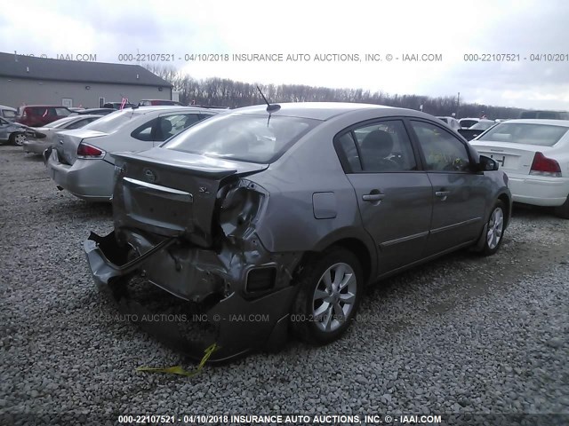 3N1AB6AP0CL621617 - 2012 NISSAN SENTRA 2.0/2.0S/SR/2.0SL GRAY photo 4